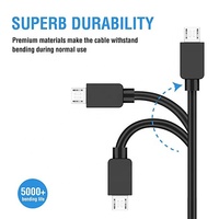 PS4 Controller Lade Kabel, Micro USB Ladegerät Kabel Daten Sync Kabel für Sony Playstation Dualshock 4, PS4 Dünne/Pro Controller