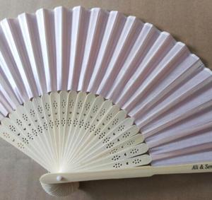 Quạt Lụa Cá Nhân Vải Đám Cưới Quạt Tay GẤP + Tên In Tùy Chỉnh - Product Image 3