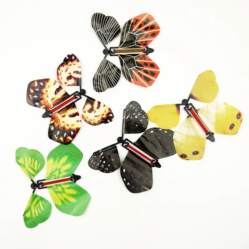 Mariposa voladora de papel mágico, colores personalizados, monarca pintada a mano, plumas de mariposa para decoraciones de boda