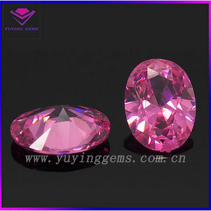 Piedras preciosas sueltas fabricación de joyas de piedras preciosas perlas de color rosa cz piedra oval cut <span class=keywords><strong>pink</strong></span> cubic zirconia - Product Image 2