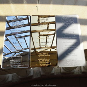 <strong>Cheap</strong> Small Size Laser Engraved Golden Mirror Acrylic <strong>Wedding</strong> <strong>Invitation</strong> Card Acrylic <strong>Wedding</strong> <strong>Invitation</strong> - Product Image 4