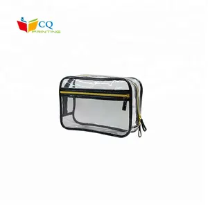 Sac en pvc, transparent et noir, pour le rangement des voyages en extérieur, bon marché, cosmétique, pour filles, à fermeture éclair, nouveauté