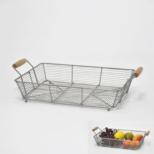 ตะกร้าลวดตาข่ายสำหรับผักและผลไม้มีด้ามจับทรงสี่เหลี่ยมผืนผ้า - Product Image 3