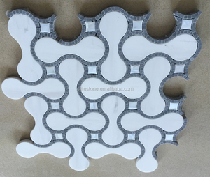 Mosaic Patter Waterjet Marble Mosaic, Thiết Kế Sàn Đá Cẩm Thạch Hiện Đại - Product Image 5
