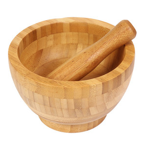 épices en bambou outil,& mortier et pilon set - Product Image 1