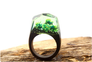 Bijoux fantaisie, bagues uniques en résine et bois, film Lotr, films, bague de l'arbre de Fangorn - Product Image 4