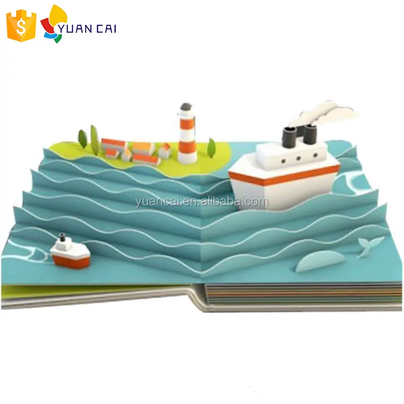 3D pop up english learning book hardcover child book printing