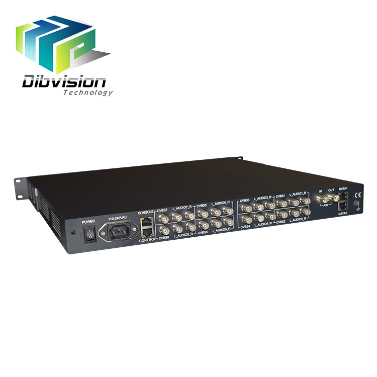 8 canales Encoder Mpeg2 SD IP ASI para DVB Cable por satélite terrestre cabecera aplicaciones