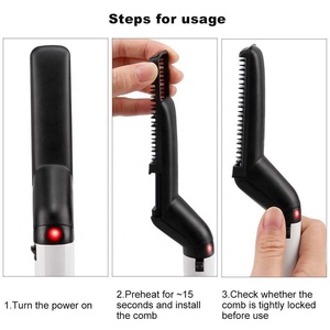 Peine Alisador Multifuncional 2023, Rizador de Pelo Eléctrico, Alisador de <span class=keywords><strong>Barba</strong></span> para Hombres, <span class=keywords><strong>Barba</strong></span> <span class=keywords><strong>y</strong></span> Cabello - Product Image 5