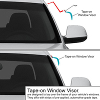 Visera de ventana de coche cromada ajuste universal personalizada lluvia/protector solar | Venta al por mayor producto específico viseras deflectores de insectos de viento