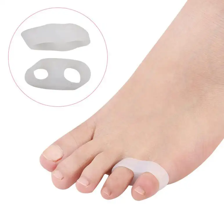 1 paire de deux trous d'orteils en Gel de Silicone soins des pieds pédicure extenseur d'orteils séparateur pour petits orteils