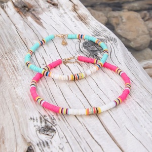 Collar de Perlas Heishi, Gargantilla de Verano con Cuentas Heishi de Arcilla Polimérica y Vinilo para Mujer - Product Image 2