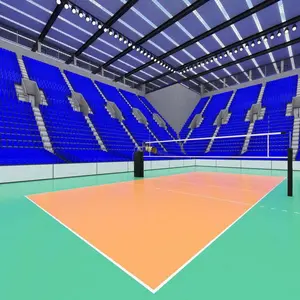 FIVB-suelo de voleibol recomendado, alfombrilla de suelo de cancha de voleibol rodante de PVC para clubes