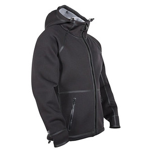Veste décontractée personnalisée coupe-vent et imperméable en néoprène avec fermeture éclair intégrale, grande taille, doublure polaire intérieure, style sweat à capuche - Product Image 5