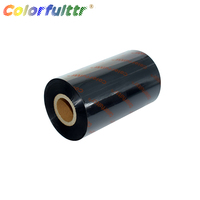 Cinta de Cera Compatible de 24 mm para Etiquetas de Transferencia Térmica Zebra, Modelo C1 Negro, Compatible con Impresoras de Etiquetas