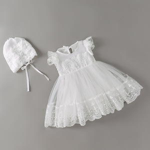 Hot Sale <strong>White</strong> Baby <strong>Girl</strong> Christening Baptism <strong>Dress</strong> for Toddler - Product Image 4