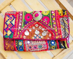 COLOURFUL VINTAGE BANJARA <b>PATCHWORK</b> HANDMADE CLUTCH <b>BAG</b> - Product Image 1