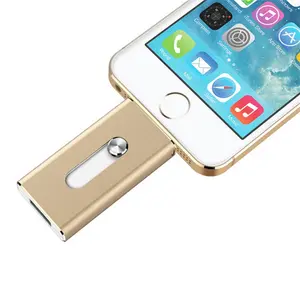 Jaster-clé USB HD en métal, double usage, support à mémoire de 32GB 64GB, Micro lecteur FLASH pour iPhone 6 Plus 5 5s