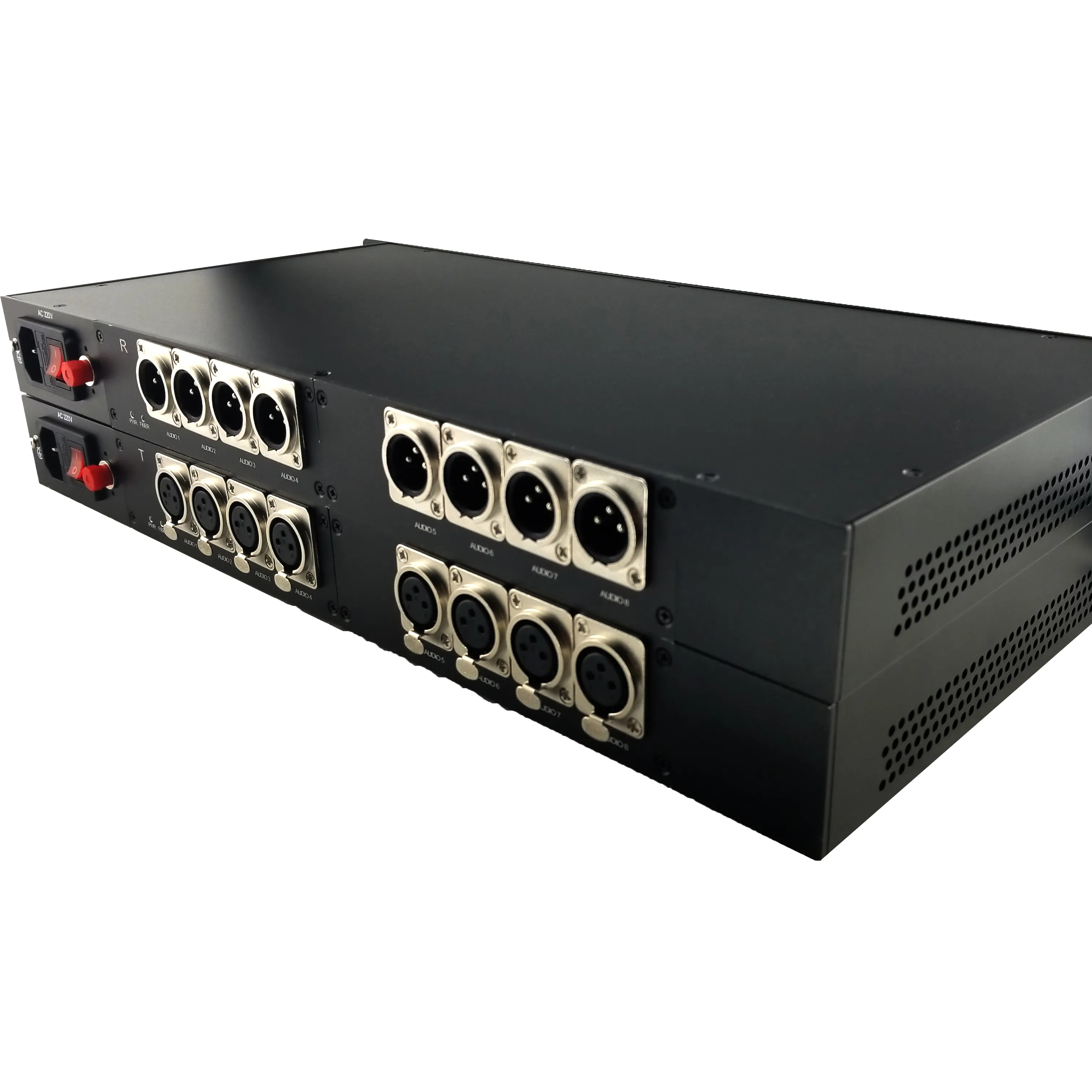 8ช่องสมดุล XLR เสียงเพื่อแปลงไฟเบอร์ SM FC Rack Mount