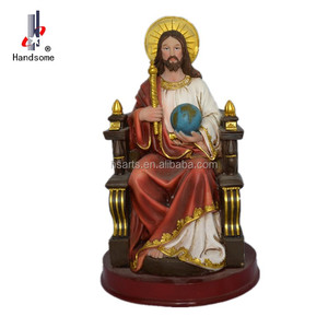 Statue en polyrésine de Jésus-<span class=keywords><strong>Christ</strong></span> catholique, décoration d'intérieur artisanale, figurine religieuse personnalisable, artisanat religieux - Product Image 1
