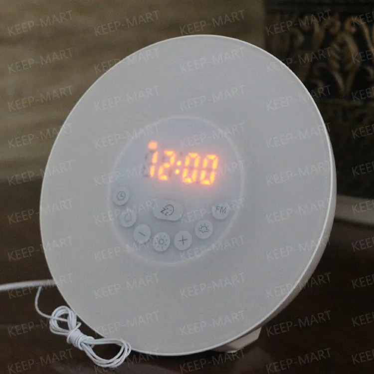 Nature Sounds LED Digital Time Display 7 Color Changing Wake Up Light Sunrise Simulation Kids Alarm Clock