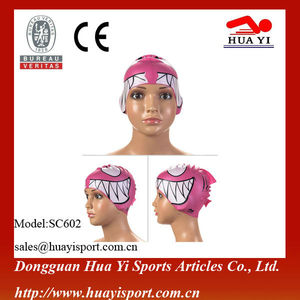 <span class=keywords><strong>Gorro</strong></span> de natación con dibujos animados para niños, de gel de sílice suave, con tiburón - Product Image 3