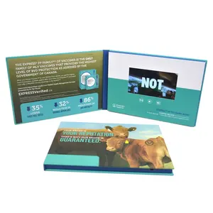 Booklets de vídeo personalizado de 5 polegadas, protetor de vídeo de brochura de tela lcd
