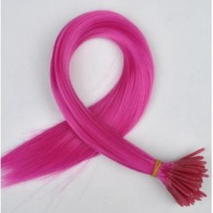Estensioni dei capelli diritte sintetiche I Tip anello sintetico I Tip Hairpiece Single Color - Product Image 5