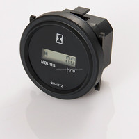 Compteur d'heures de moteur numérique LCD rond, jauge à quartz 12V 24V 36V 48V 4.5-90V DC pour moto, voiture, VTT, moto
