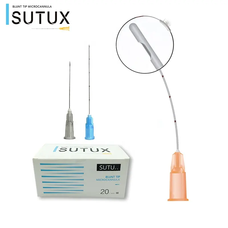 SUTUX CE отмечен хорошая цена тупый наконечник одноразовая безопасность 25 г 50 мм инъекция microcannula для инъекций гиалуроновой кислоты