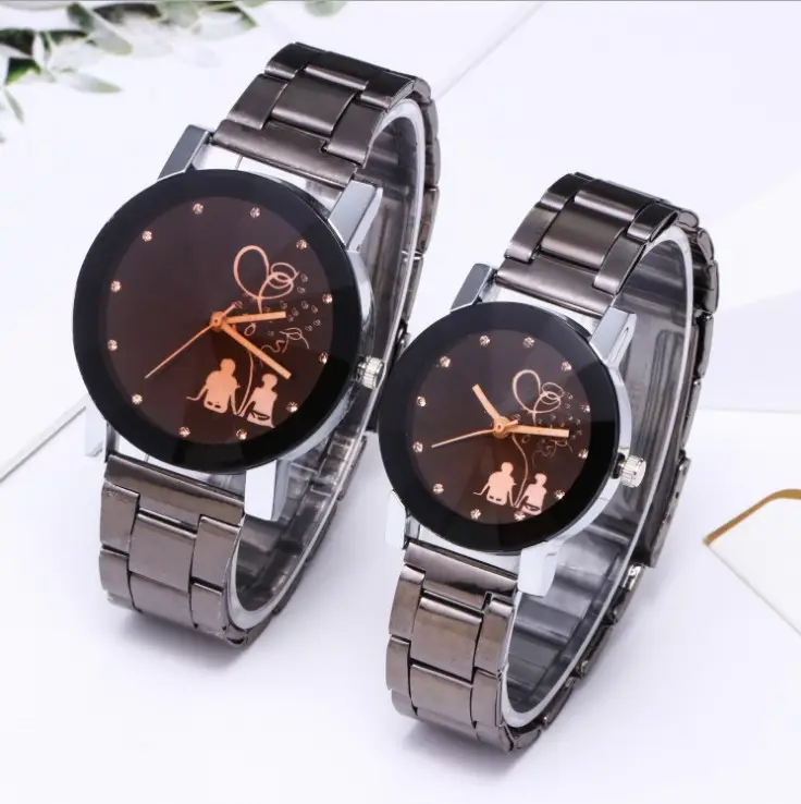 Steel Band Lovers Watch Men Women Children Leisure Watch