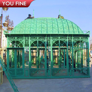 ศาลาเหล็กดัดลายโบราณสีเขียว YOUFINE สำหรับงานแต่งงานกลางแจ้ง ตกแต่งสวน งานอีเว้นท์ - Product Image 4