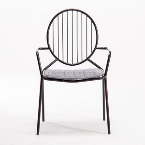 <span class=keywords><strong>Bertoia</strong></span> Style Côté <span class=keywords><strong>Noir</strong></span> Président De Fil Métallique En Poudre Enduit Finition Avec Poignées - Product Image 1