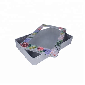 Grand couvercle <span class=keywords><strong>de</strong></span> fenêtre transparent transparent en PET/PVC recyclable grande boîte en fer blanc d'emballage <span class=keywords><strong>de</strong></span> <span class=keywords><strong>maquillage</strong></span> avec impression <span class=keywords><strong>de</strong></span> logo pour l'emballage - Product Image 4