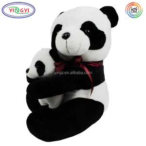 D644 all'ingrosso personalizzato ODM OEM <span class=keywords><strong>Panda</strong></span> mamma e <span class=keywords><strong>Panda</strong></span> bambino farciti peluche fabbrica CPC 10 "<span class=keywords><strong>nero</strong></span> bianco <span class=keywords><strong>animale</strong></span> peluche <span class=keywords><strong>Panda</strong></span> gigante - Product Image 2