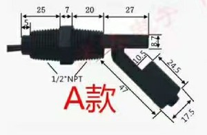 Anti-corrosion side-mounted <strong>float</strong> switch Liquid level controller Liquid level <strong>sensor</strong> Duckbill black side loading - Product Image 3