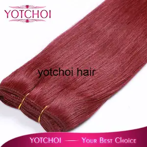 8A Grau Top Selling Não Transformados Tecelagem Do Cabelo Humano de preços por atacado RED cor fascinante cabelo Russa