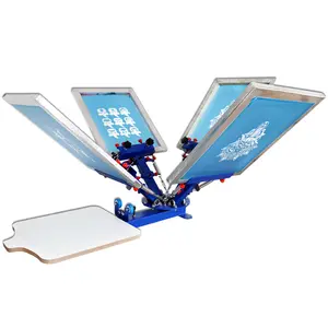 4 color 1 station manual screen machine printing for sale
