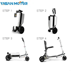 Foldable lightweight luggie cn zhe OEM customized yasan motor Foldable mobility electric scooter adjustable quick folding