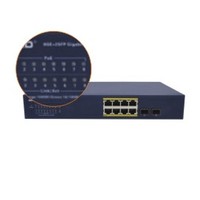 8 ports Commutateur de PoE de Gigabit + 2 1000 M SFP Fiber Fentes