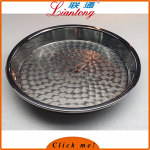Personnalisé de haute qualité en acier inoxydable ss201 décoratif plateaux dans roud forme - Product Image 6