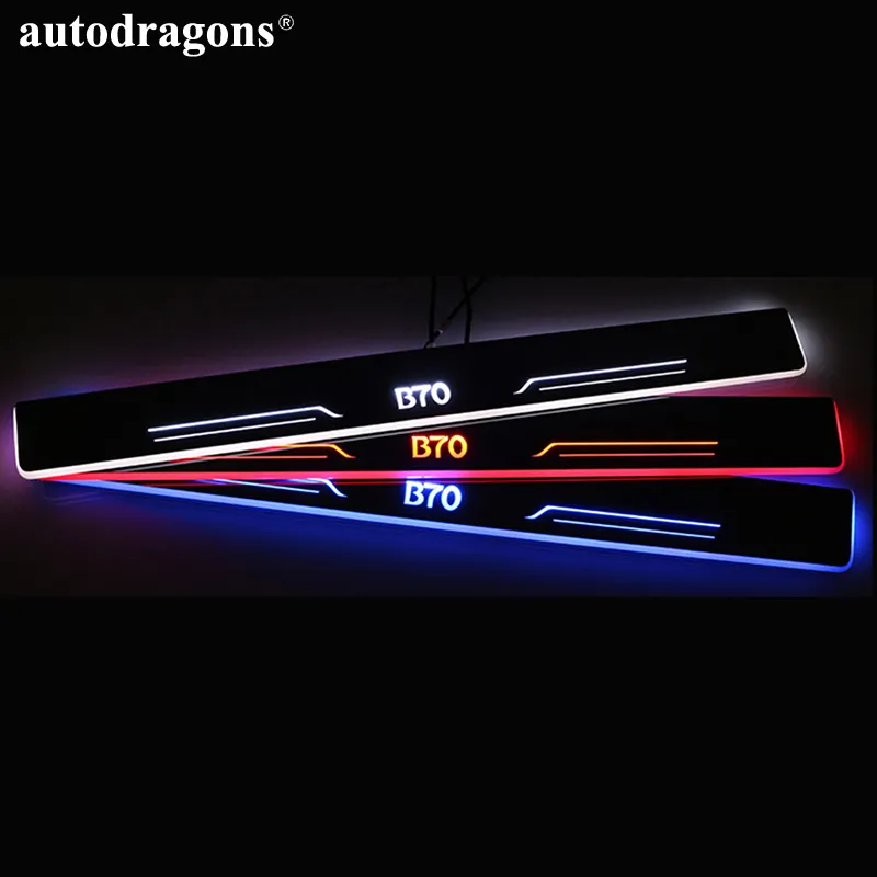 Autodragons 4 pcs LED 스테인레스 자동 LED 환영 페달 램프 동적 환영 문틀 e 클래스 w207 w212 w218