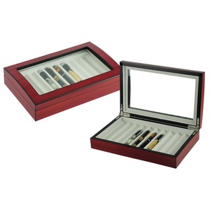 10 Rows Cherry Wooden Fountain Pen Storage and <strong>Collection</strong> <strong>Box</strong> - Product Image 1