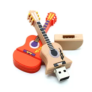 Custom Soft PVC Guitar Shape USB Flash Drive Promotional Gifts 8 GB Thumb Key Chain Guitar USB Flash Drives