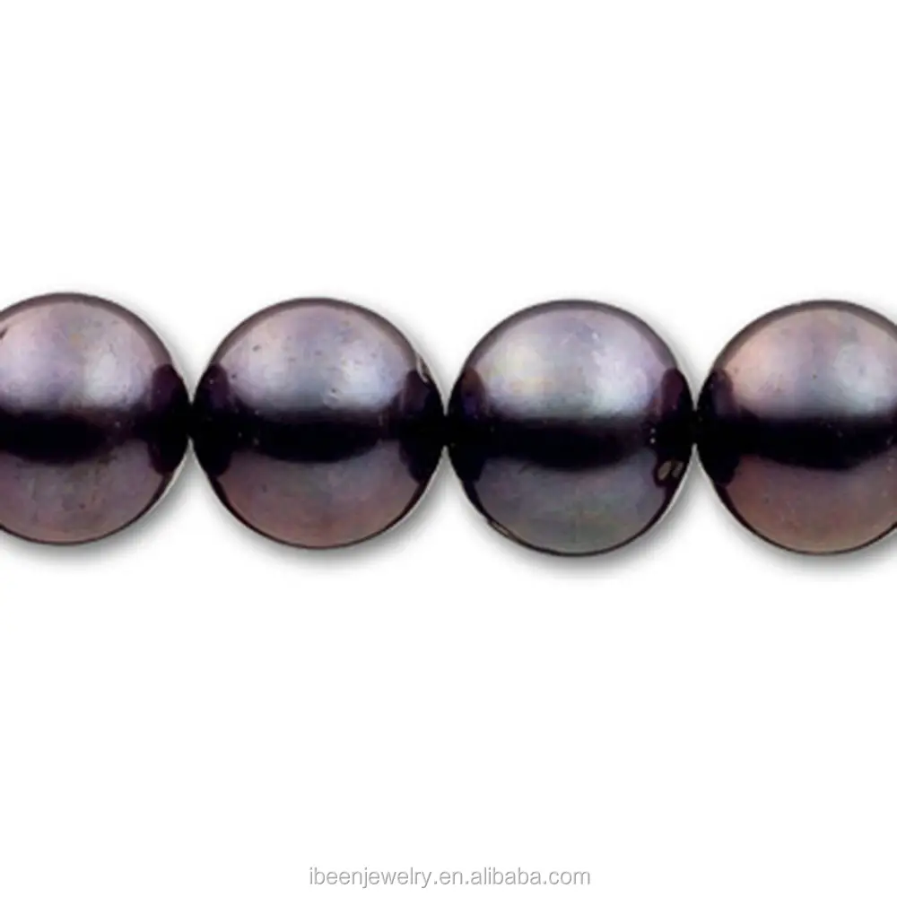 Near Round Good Luster Cultured Loose Bead Strands Real Pearls Manufacturer Farm Black Round Pearl