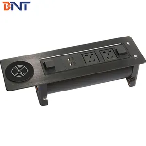 BNT Outlet Data Daya Desktop Berputar Listrik Suplai Ketebalan Panel 2Mm untuk Ruang Konferensi Tingkat Tinggi EK9802