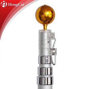 Resistente durezza in alluminio telescopico pennone Kit Stand con 3*5 FT bandiera nazionale per esterni - Product Image 3