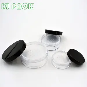 5G Kosmetik Powder Stoples dengan Tutup Hitam Kecil Loose Powder Jar dengan Sifter