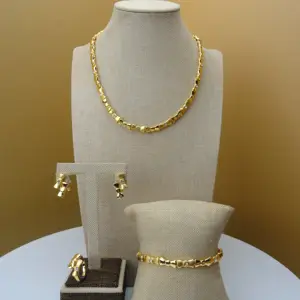 Yuminglai-Conjunto de joyería para mujer, bañado en Oro de Dubái, accesorios africanos de moda, conjunto de joyería FHK5636