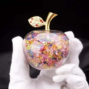 Kustom Dekorasi Rumah/Liburan Apple Hadiah Pernikahan Diskon Besar Ornamen Kaca Natal Prisma Kristal